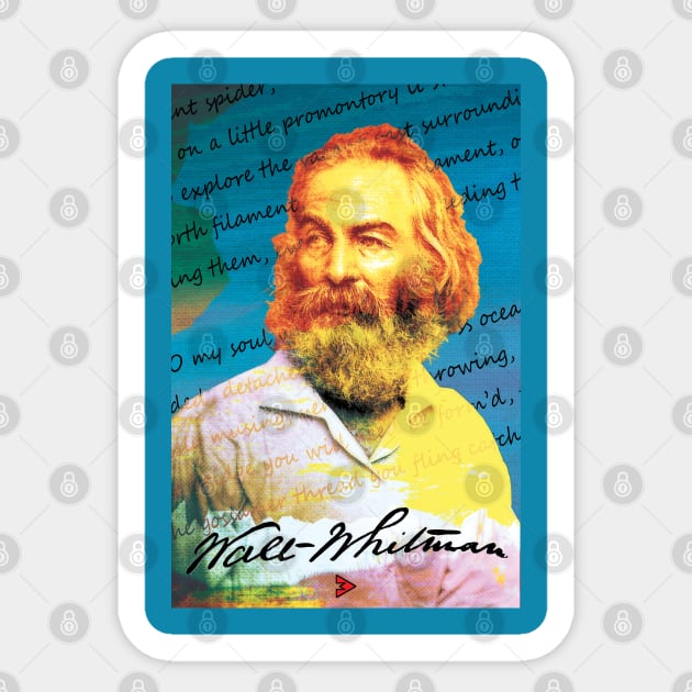 Walt Whitman - A Noiseless Patient Spider Sticker by Exile Kings 